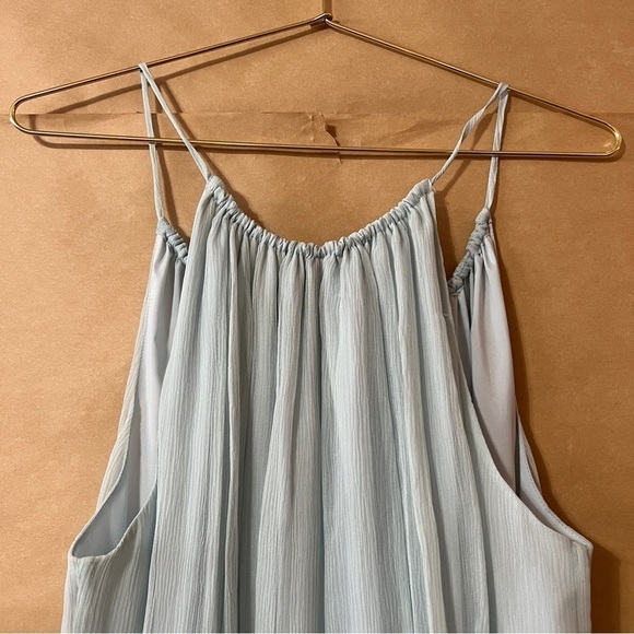 Elizabeth & James | NWOT Kenji Silk Blouson Mini Dress Tie Neck Dew Size S - Picture 11 of 12